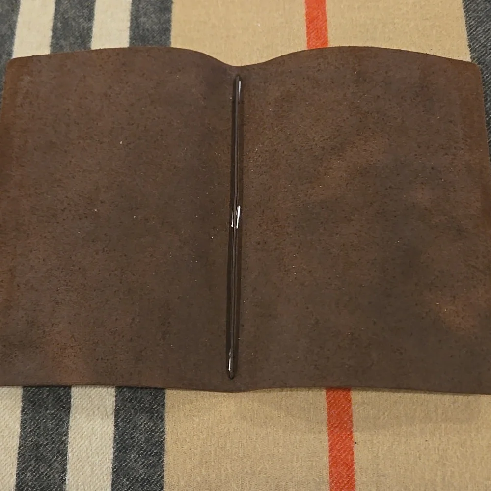 Brown Leather Writing Journal With Elastic leather Clasp NWOT Rare